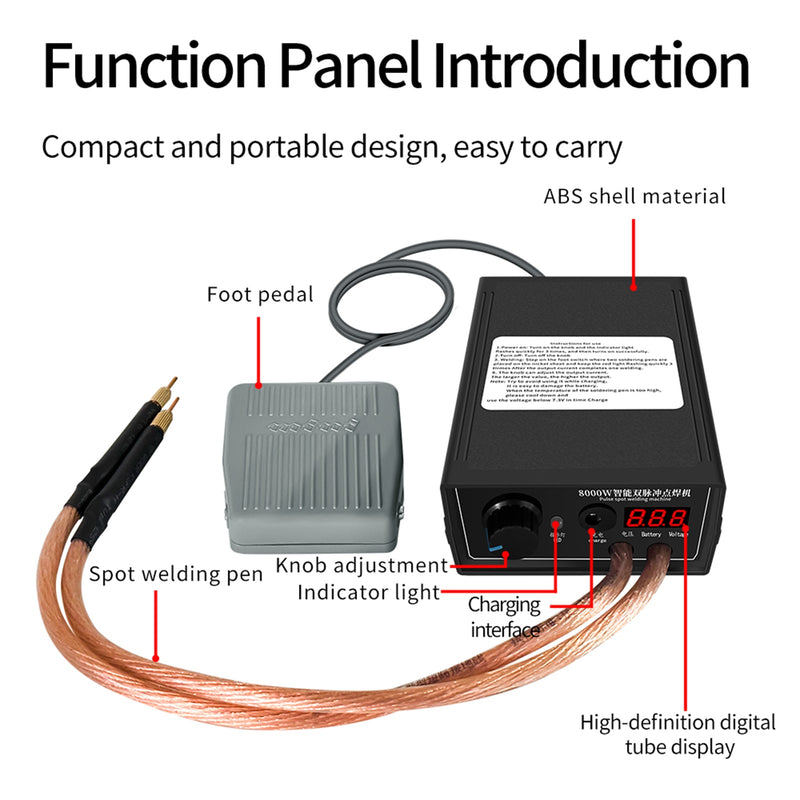 8000W Mini Punktschweißmaschine DIY Kit 18650 Batterie Punktschweißstift Werkzeuge