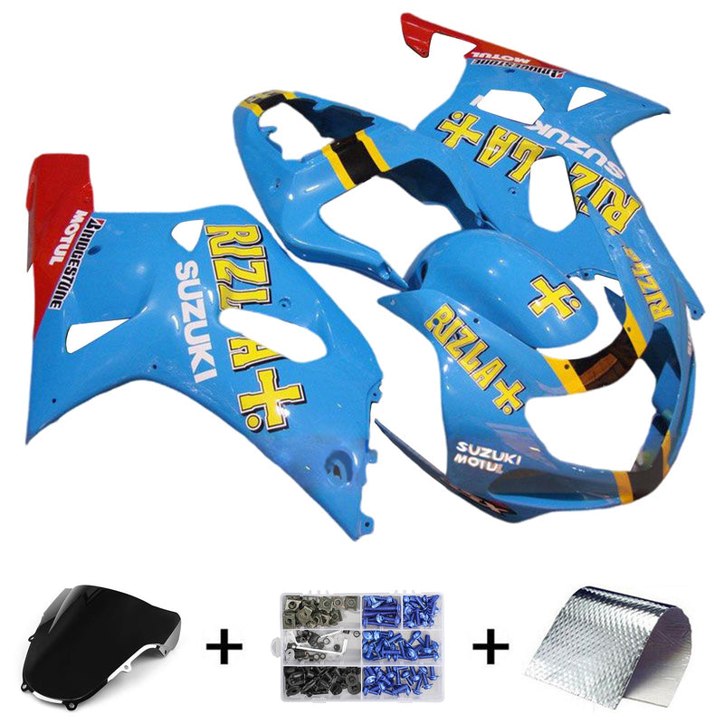 Amotopart Suzuki GSXR1000 2000-2002 K1 K2 kåpesett Karosseri plast ABS