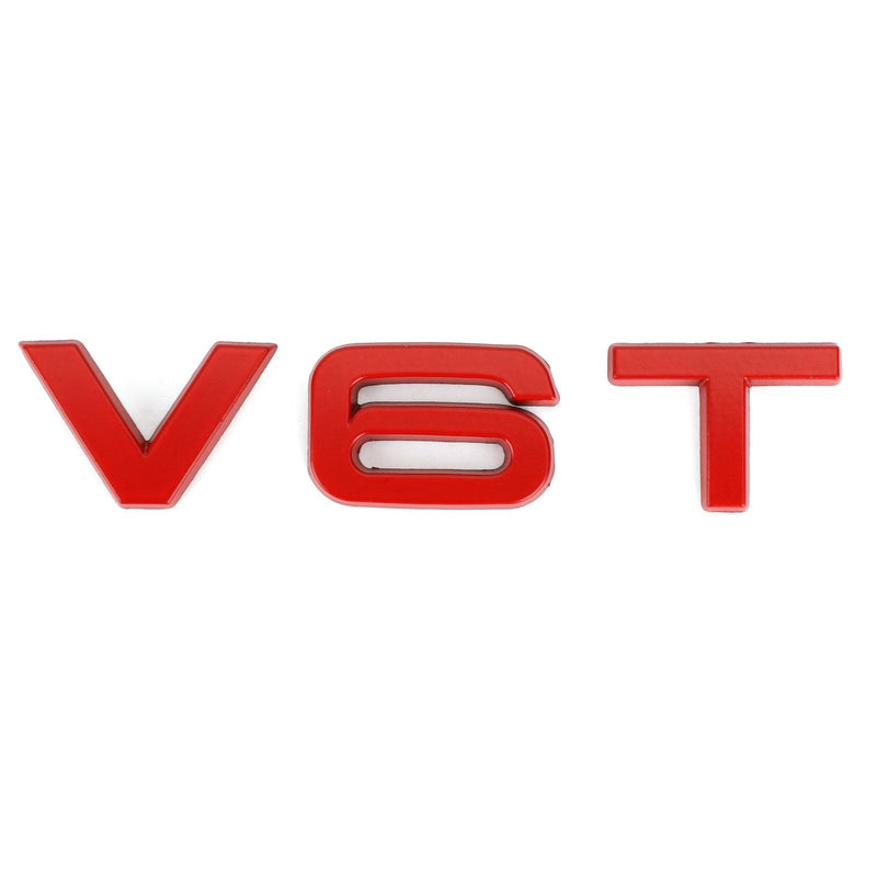 V6T Emblem Abzeichen für Audi A1 A3 A4 A5 A6 A7 Q3 Q5 Q7 S6 S7 S8 S4 SQ5 Red