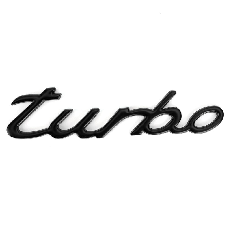 3D Bildekalplätering Metal Turbo Logo Emblem Badge Svart