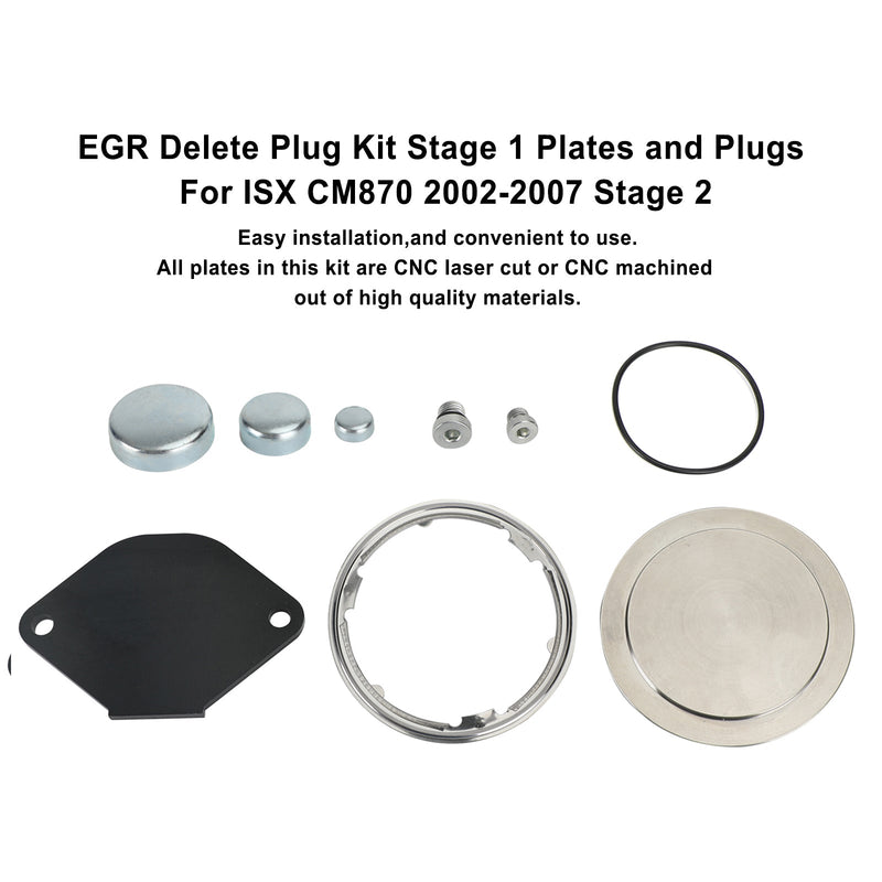 2002-2007 ISX CM870 Steg 2 EGR Delete Plug Kit Steg 1 Plattor och pluggar