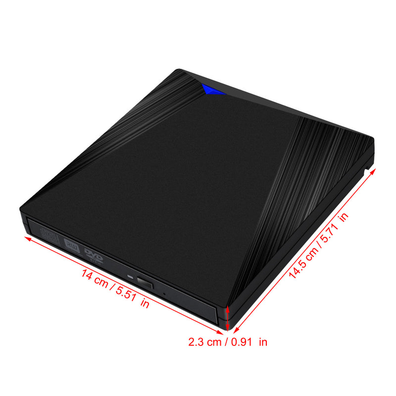 Czarny zewnętrzny odtwarzacz DVD typu C USB 3.0 do laptopa, nagrywarka CD Rw