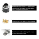 A captura de óleo do motor perplexo de alumínio pode 2x AN10 filtro de respiro de porta dupla prata genérico