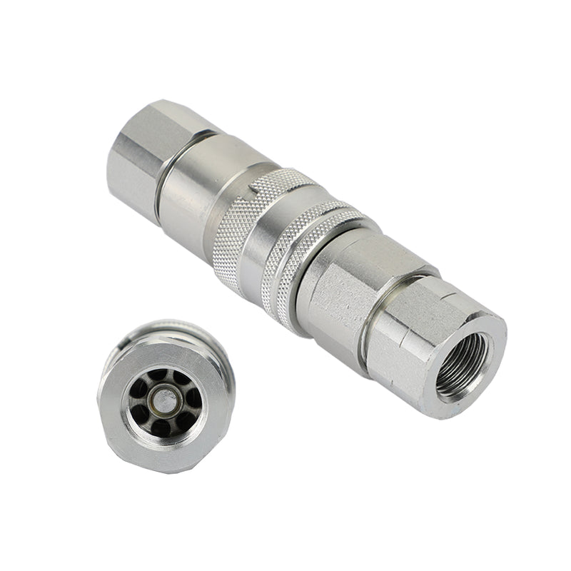 1/2" NPT-parihydraulinen tasapinnainen pikaliitin Liukuohjattu kuormaaja Bobcat ISO 16028:lle