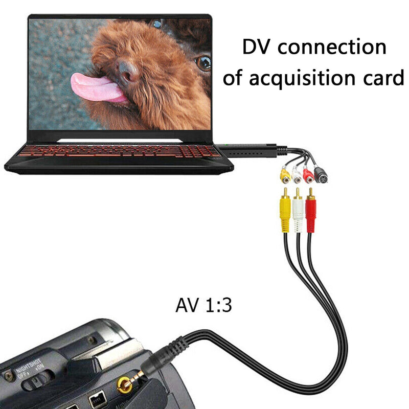 USB 2.0 Áudio TV Vídeo VHS para DVD VCR PC HDD Conversor Adaptador Placa de captura