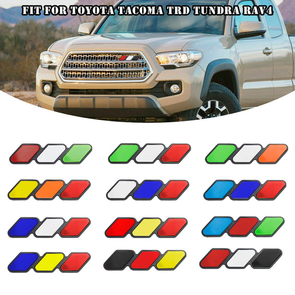 Tri-color Grille Badge Emblem Biltillbehör för Toyota Tacoma TRD Tundra RAV4