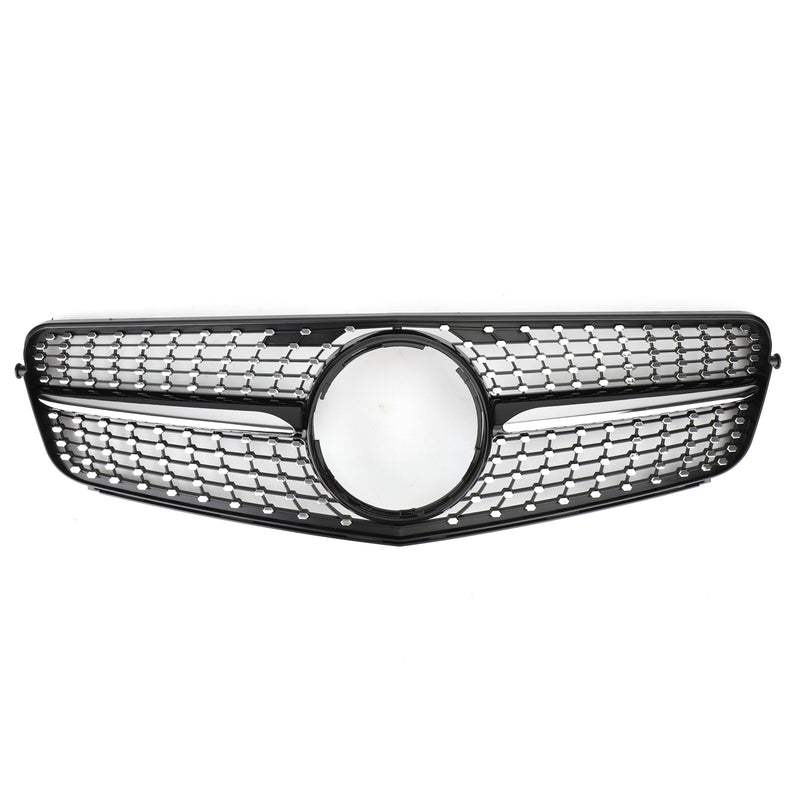 Svart krom grillgrill framtill lämplig för Mercedes-Benz W204 C200 C300 08-14