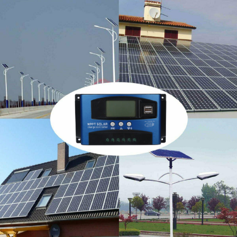 100A MPPT Solar Laderegler Controller Panel Regler 12V/24V Autofokus-Verfolgung