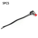 5 stykker normalt lukket Momentan selvnulstilling af trykknap-nulstillingskontakt med ledning rød