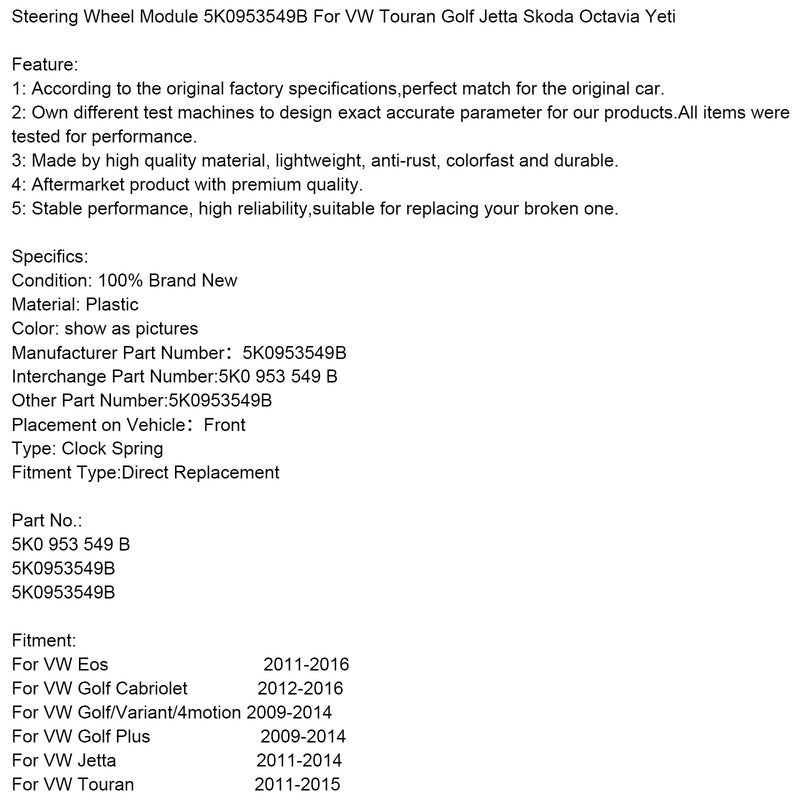 2011-2016 VW Eos Ratmodul 5K0953549B