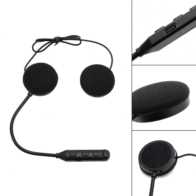 Universal Lautsprecher Player Helm Bluetooth Kopfhörer Headset Schwarz Für Motorrad