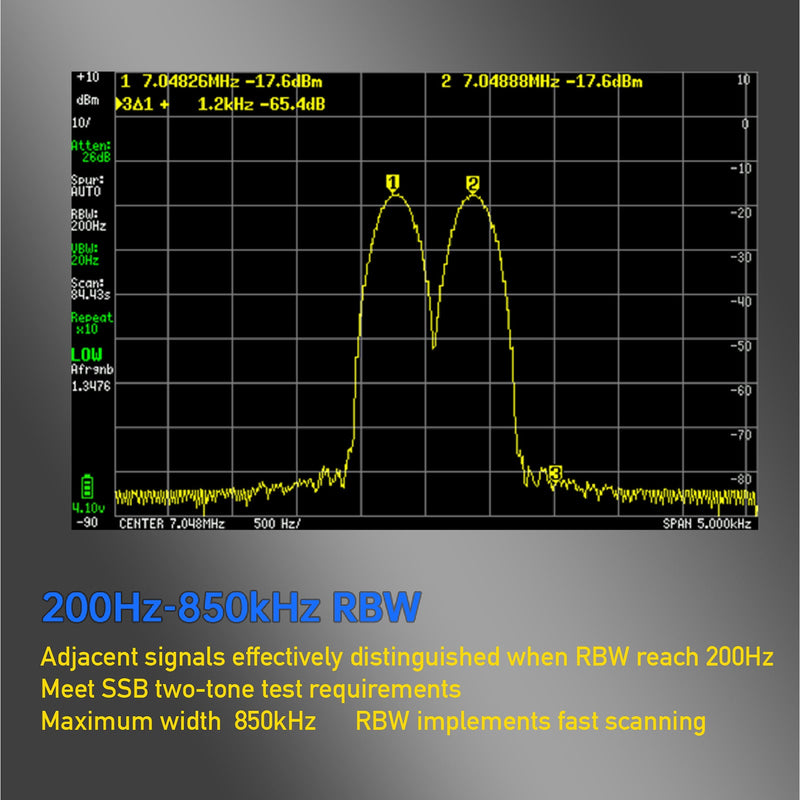 Håndholdt Spectrum Analyzer for TinySA ULTRA 3,95" berøringsskjerm + batteri