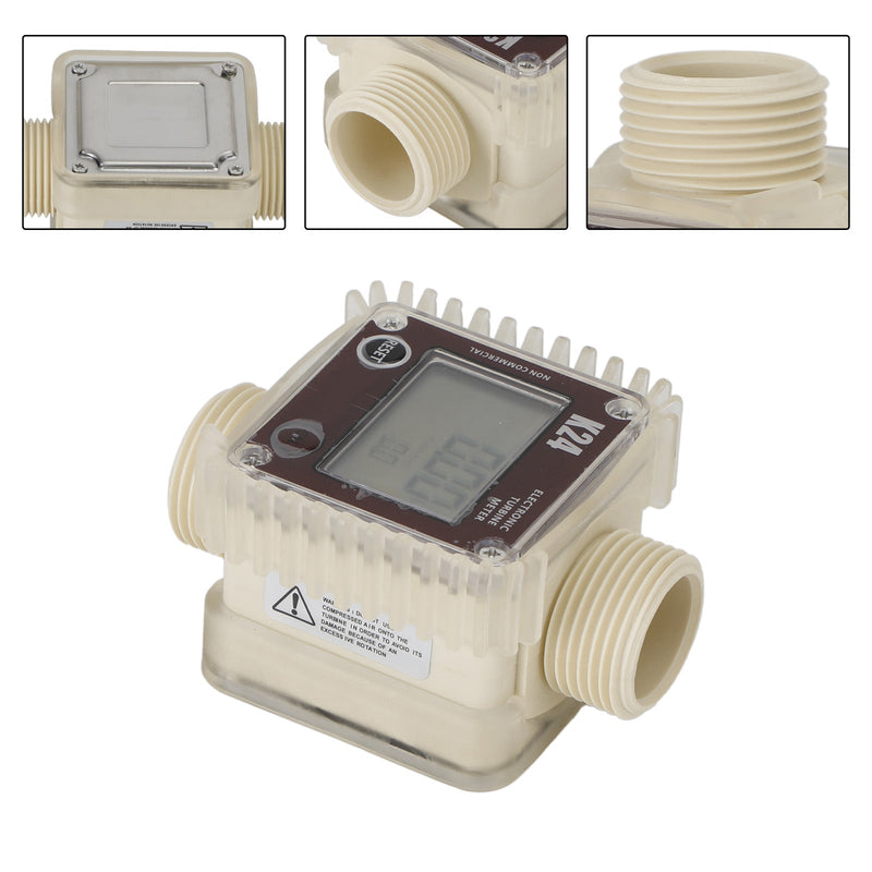 K24 Turbine Digital Diesel Oil Fuel Flow Meter Tester für Chemikalien, flüssiges Wasser