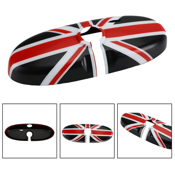 Union Jack UK Flag Backspegelskydd för MINI Cooper R55 R56 R57 Svart/Röd