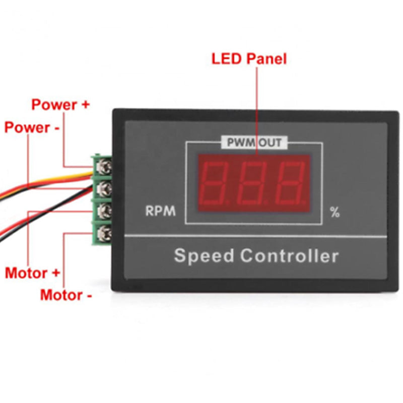 DC6-60V 12V 24V 36V 48V 30A PWM DC motorvarvtalsregulator start stopp brytare