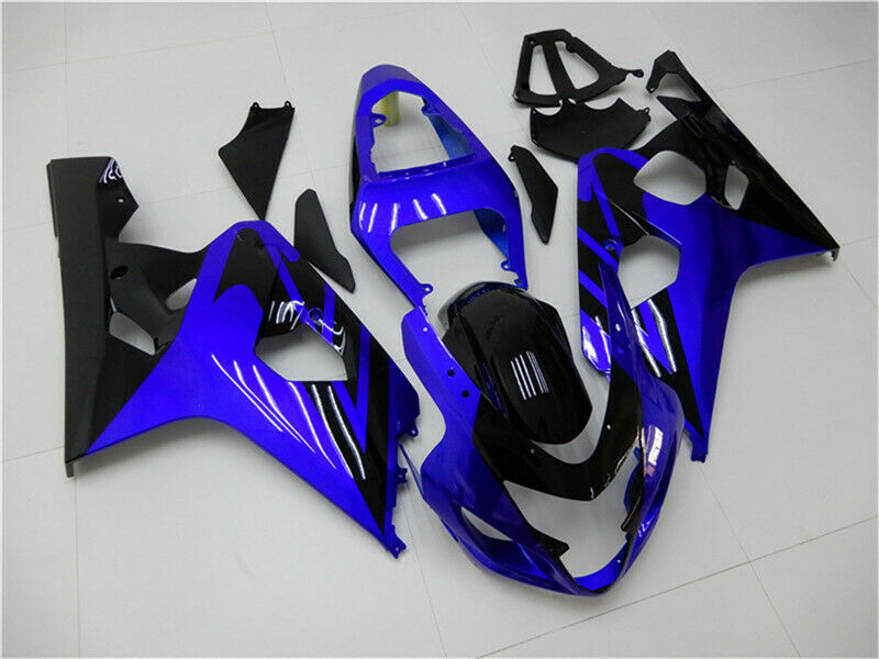 Verkleidungs-Einspritz-Kunststoff-Set, Blau, Schwarz, passend für Suzuki GSXR600/750 2004–2005