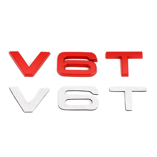 V6T Emblem Abzeichen für Audi A1 A3 A4 A5 A6 A7 Q3 Q5 Q7 S6 S7 S8 S4 SQ5 Red