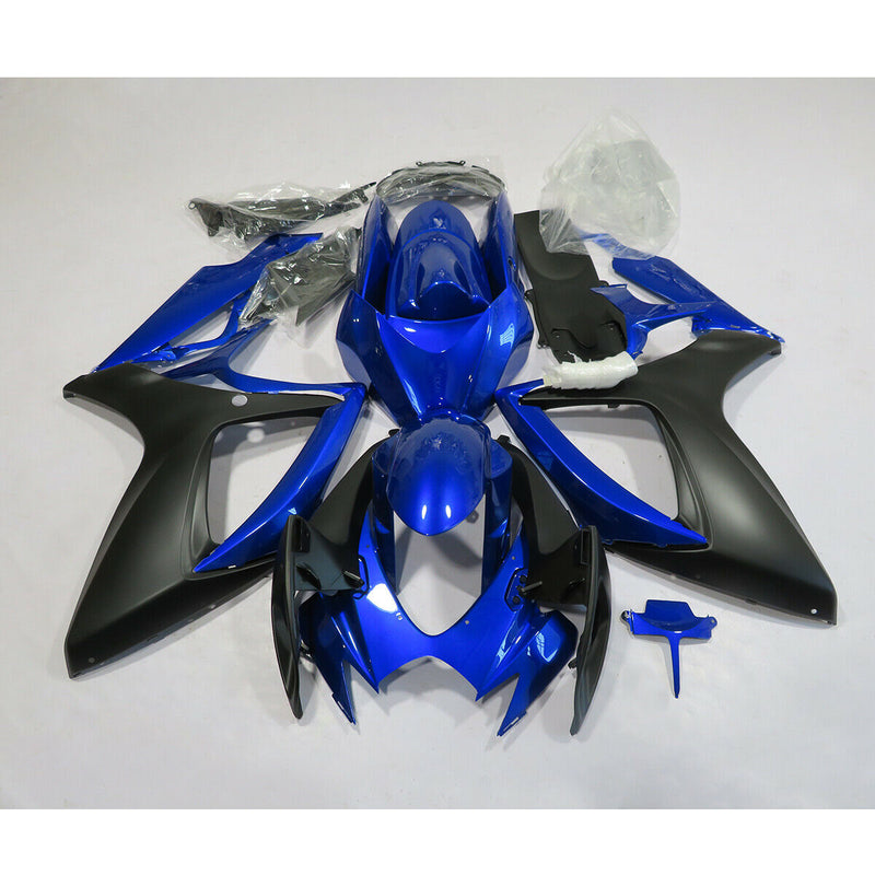 Kit plástico de injeção de carenagem azul preto Fit Suzuki GSXR600/750 2006-2007