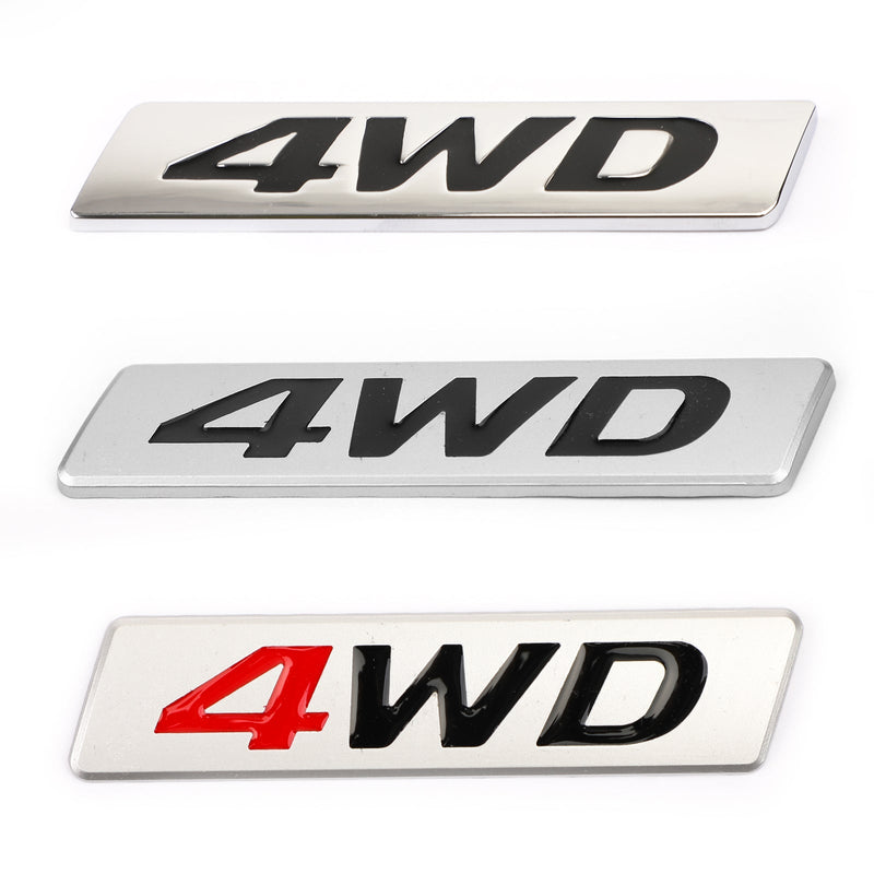 Novo emblema de metal 4WD carro pára-choque porta malas adesivo distintivo 4WD 4x4 SUV