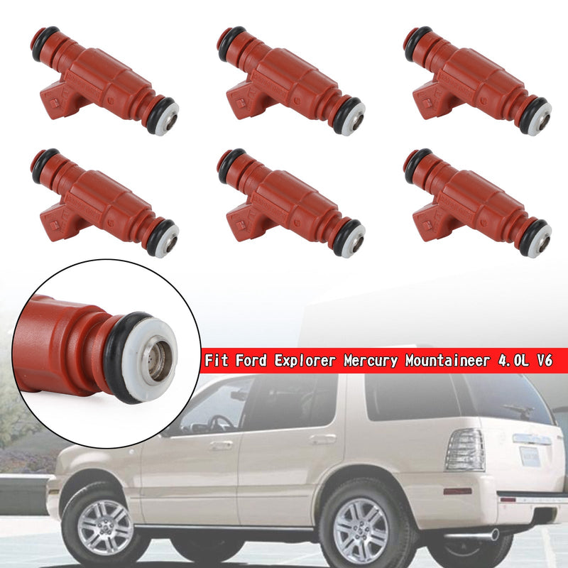 6 szt. Wtryskiwaczy paliwa 0280156028 Pasuje do Ford Explorer Mercury Mountaineer 4.0L V6 Generic