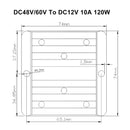 Vandtæt 48V/60V til 12V 10A 120W DC/DC power converter step-down regulator