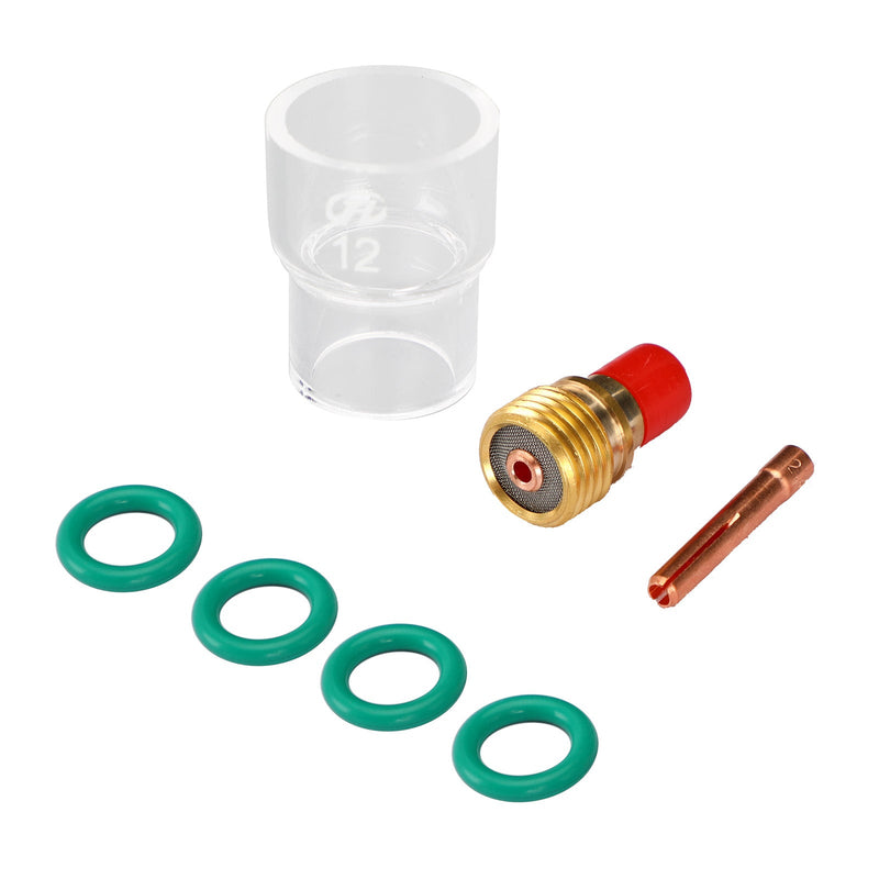 7 kpl TIG-hitsauspoltin Stubby Gas Lens Pyrex Glass Cup Kit WP-9/20/25