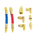 8 Stk Auto Bil A/C Air Conditioning Køling Opladning AC Adapter Slanger Sæt