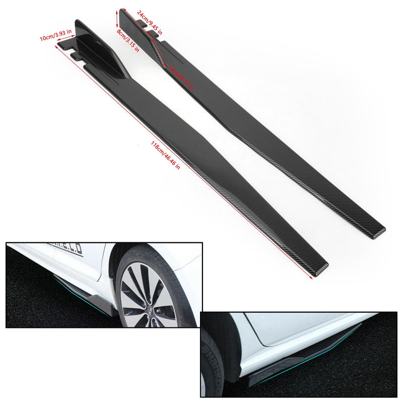 Par 120 cm Carbon Fiber Sideskjørt Rocker Splitter Diffuser Winglet Wings Generisk