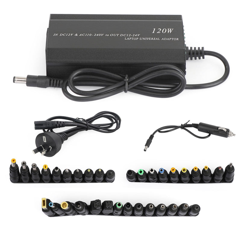 Universal 120W Car Home 34 tips Strømforsyning Adapter Lader for bærbar PC