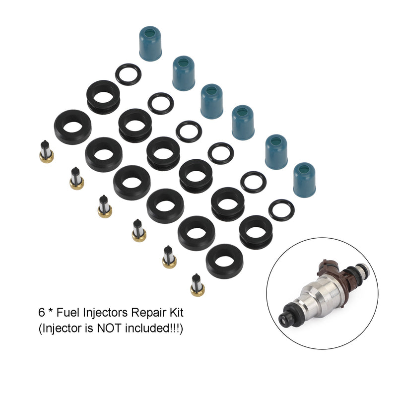 Kit de conversão de junta de reparo de injetor de combustível 6 peças adequado para caminhão Toyota 3VZE 1988-1995 3,0L