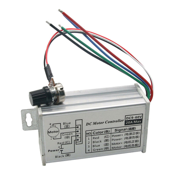 12 V 24 V max 20A PWM DC Motor Schrittless Variabler Geschwindigkeitsregelschalter Steuerelemente