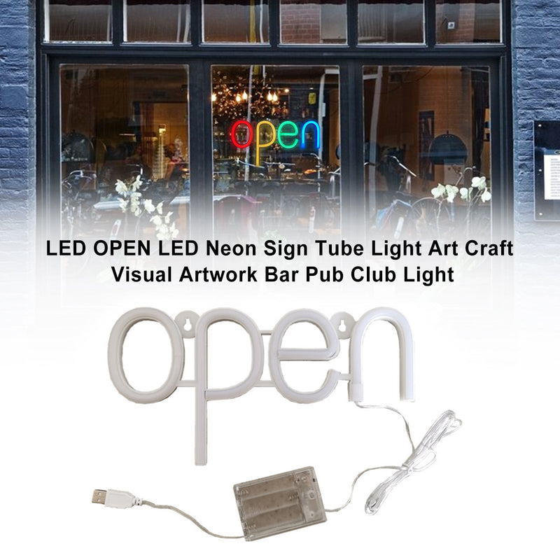 LED OPEN LED Leuchtreklame Röhrenlicht Kunsthandwerk Visual Artwork Bar Pub Club Light