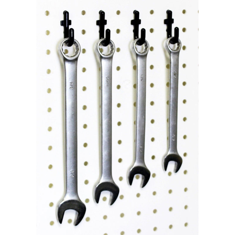 Areyourshop Peg Board Kit de Gancho Ferramenta de Garagem Armazenamento Pegboard 100 peças J Gancho de Bloqueio de Plástico