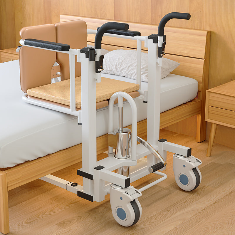 Silla para pacientes, silla de ruedas elevadora hidráulica con asiento y mesa divididos en 180°