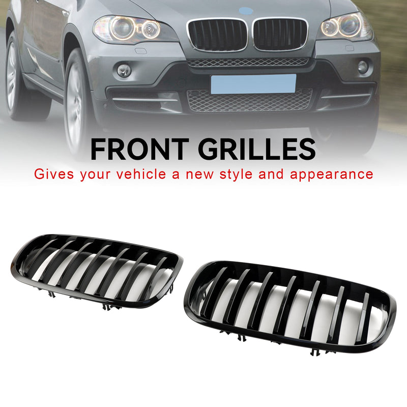 2007-2013 BMW X5 E70 / 2009-2013 X5 M (E70) Przedni zderzak Nerka Grill czarny błyszczący