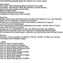 Sakwy LED Sakwy Uruchom hamulce Włącz lampki sygnalizacyjne do tras turystycznych 2014-2021 Ogólne