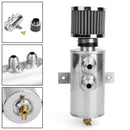 A captura de óleo do motor perplexo de alumínio pode 2x AN10 filtro de respiro de porta dupla prata genérico