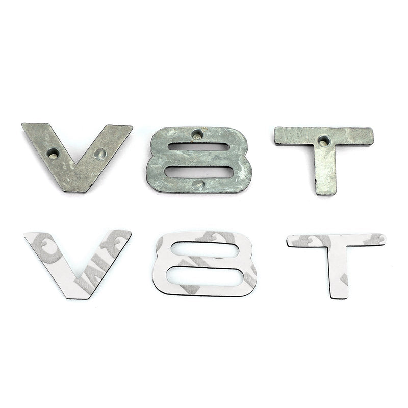 V8T Emblem Badge för Audi A1 A3 A4 A5 A6 A7 Q3 Q5 Q7 S6 S7 S8 S4 SQ5 Svart