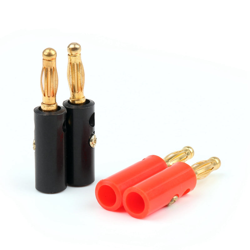 20 Stück hochwertige 4 mm Bananenstecker vergoldet rot schwarz Länge 40 mm