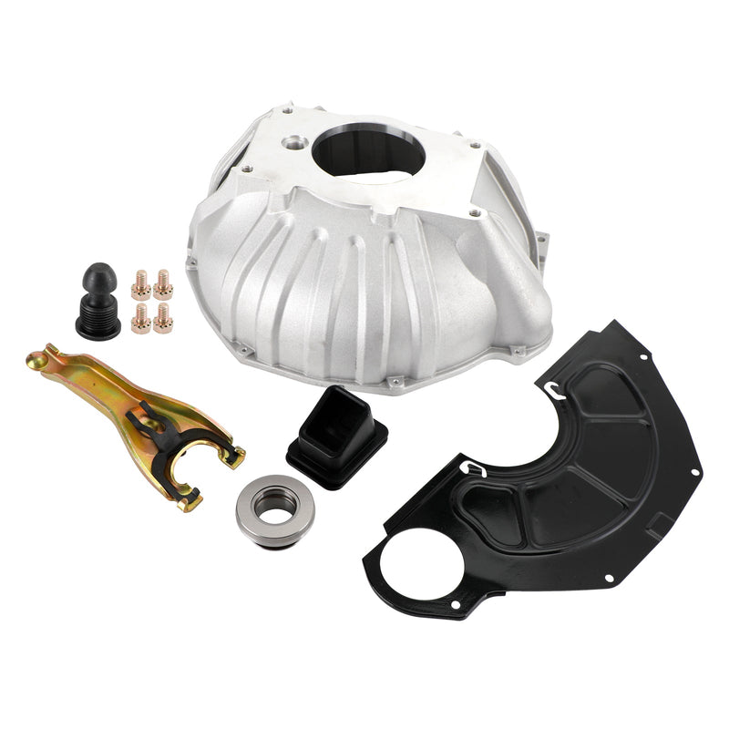 3899621 1959-1988 Chevy Impala, Caprice, Bel Air, Biscayne, Brookwood, Kingswood, Nomad, Sedan Incluido* Kit de carcasa de campana y horquilla de embrague de 11" y cojinete de liberación y cubierta Fedex Express