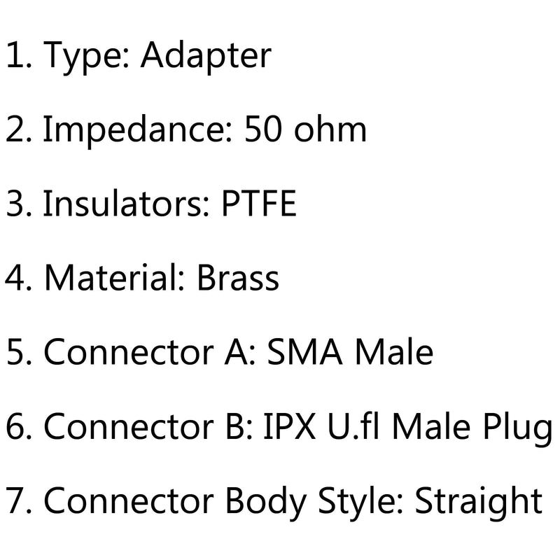 10pcs SMA männlich an IPX U.FL männlicher Stecker Gerade RF -Adapteranschluss