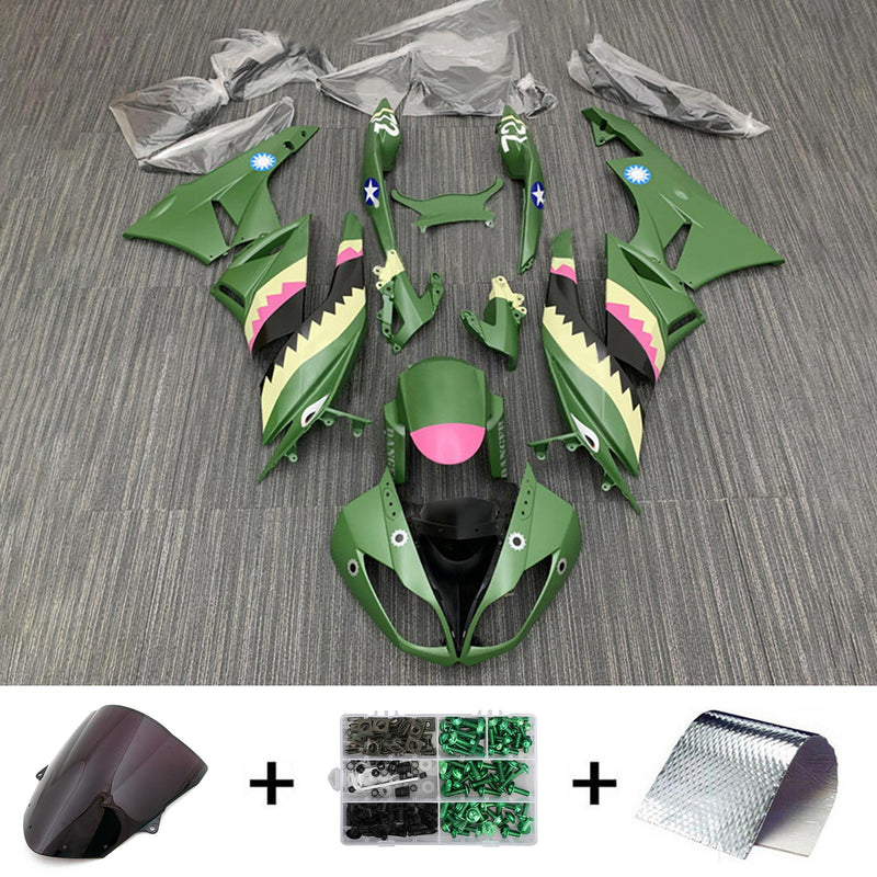 Amotopart kåpa set för Kawasaki ZX6R 636 2009-2012, kropp, plast, ABS