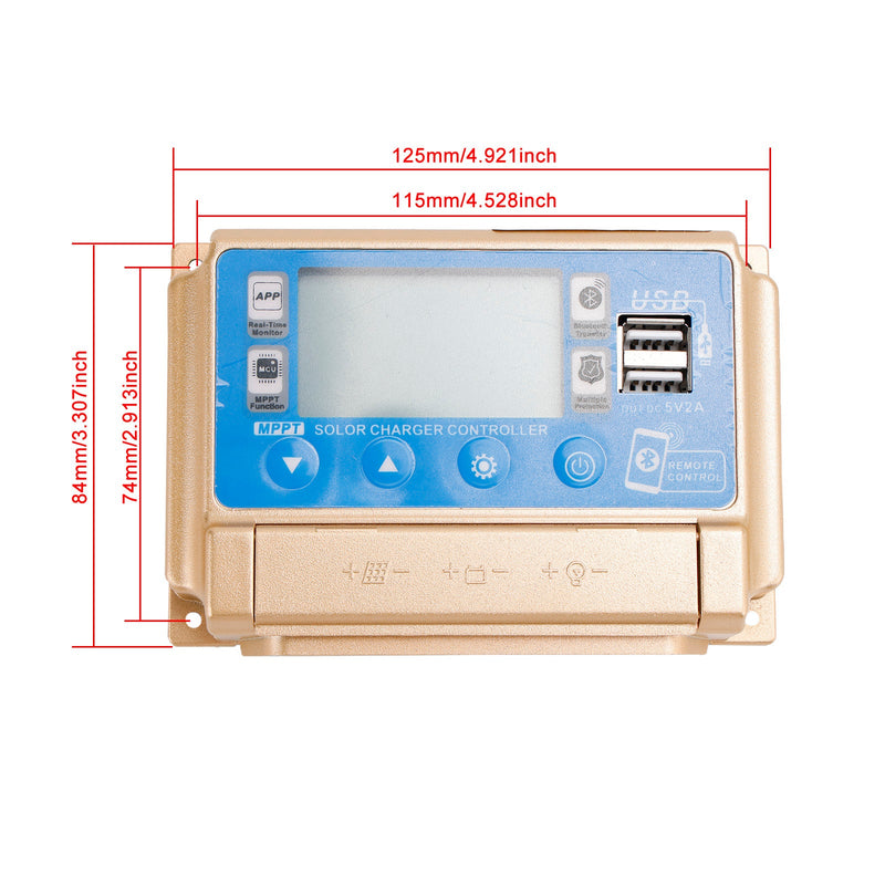 30A-60A MPPT Bluetooth APP Solar Charge Controller Lader Passer for 12V-60V batteri