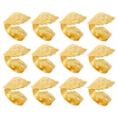 12 STK Servietringe Blad Servietholder Pynt Legering Gylden