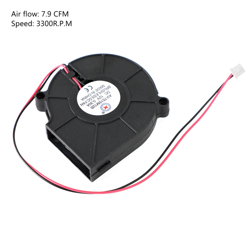 2-poliger bürstenloser DC-Kühlgebläselüfter 12 V 0,3 A 7515B 75 x 75 x 15 mm