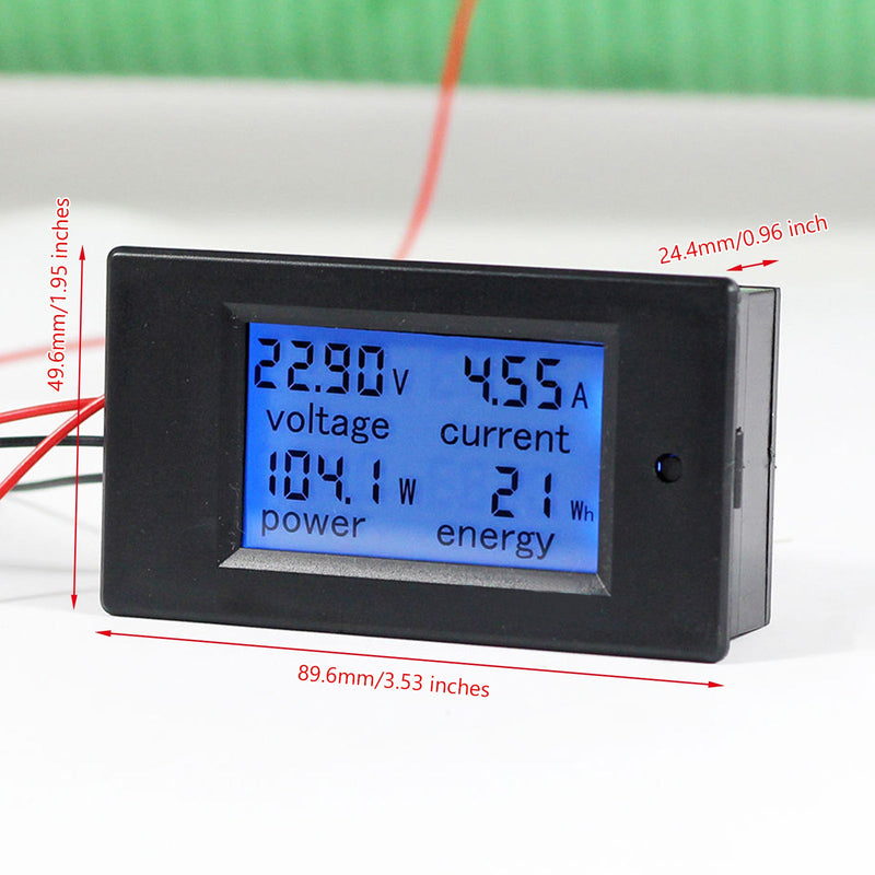 DC 20A 100V LCD Digital Volt Tensão Watt Medidor de Potência Amperímetro Voltímetro