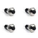 4 stk Ny mini trykknap SPST Momentary N/O OFF-ON Switch 10mm Sort til bil