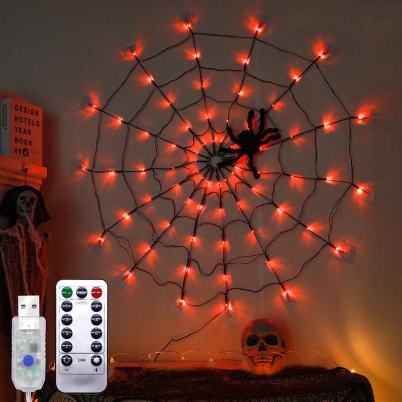 Decorações de Halloween Web Lights Festas internas ao ar livre Decoração de jardim + Aranha