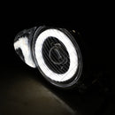 5palcový motocyklový světlomet Chrome Halo Ring DRL pro Cafe Racer Custom Bike