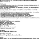 Kawasaki Z800 13-17 14 15 Protector de parachoques antichoque para marco de motor genérico